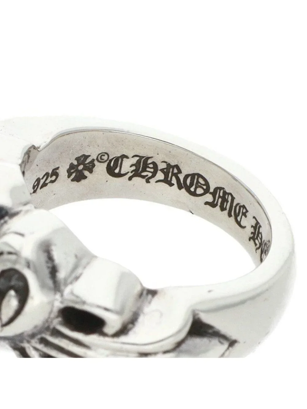 Chrome Hearts Flrl Cross Hrt Floral Heart Silver Ring
